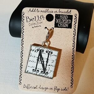 Bella By Beehive Double Sided " N " Hand Soldered Charm 1"
